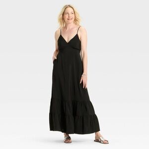 Women's Open Back Maxi Dress - A New Day™ Black
